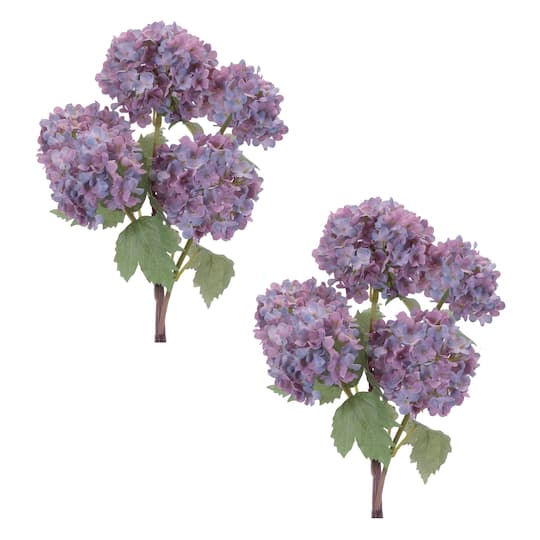 Michaels, 11.75" Purple Hydrangea Floral Sprays, 2ct. – Category: Floral Stems